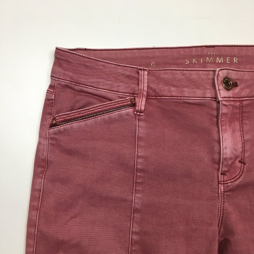 WHBM WHITE HOUSE BLACK MARKET Dark Pink THE SKIMMER Zip Ankle Jeans - Picture 6 of 11